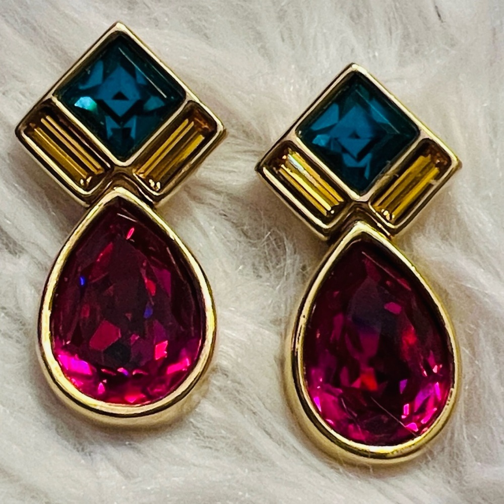 Swarovski Crystal Art Deco Teardrop Earrings